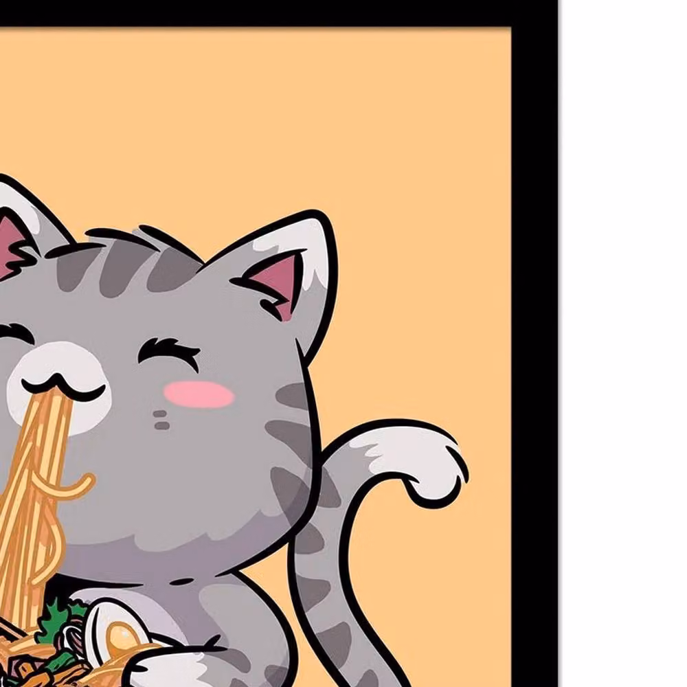 Vo Maria Kawaii Neko Cat Framed Multicolour Paper Poster – 2
