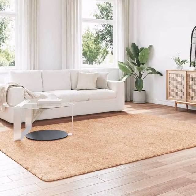 Berkfield Home NAVARRA Shaggy High Pile Rug, Beige, W: 200 cm, D: 290 cm – 1