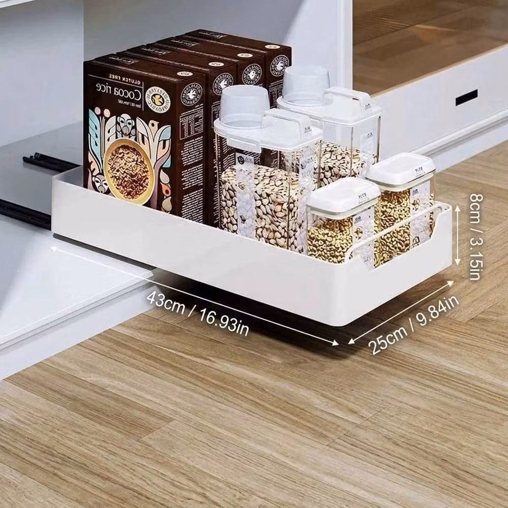 EONLION Metal Pull Out Kitchen Drawer in White, W/D/H: 25 x 43 cm – 2