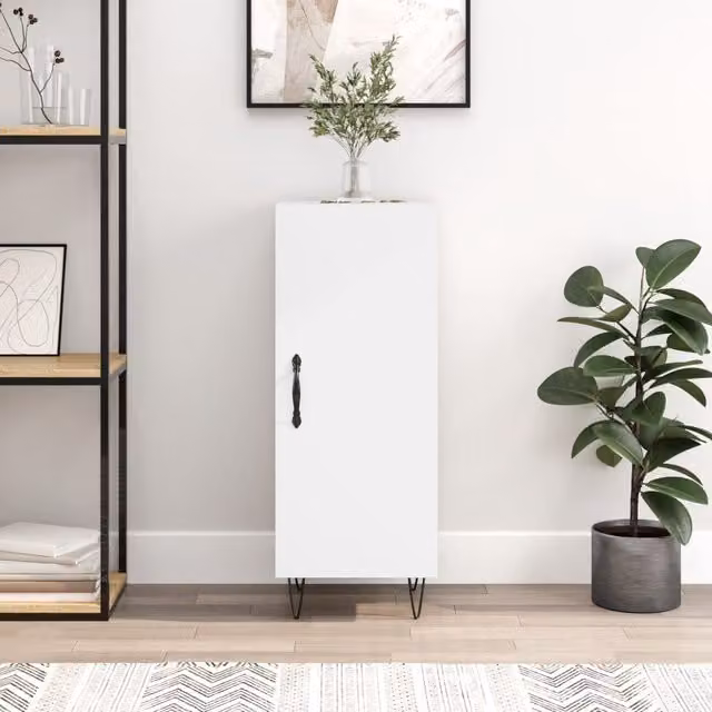 Berkfield Home White Classic Sideboard, W/D/H: 34.5 x 34 x 90 cm