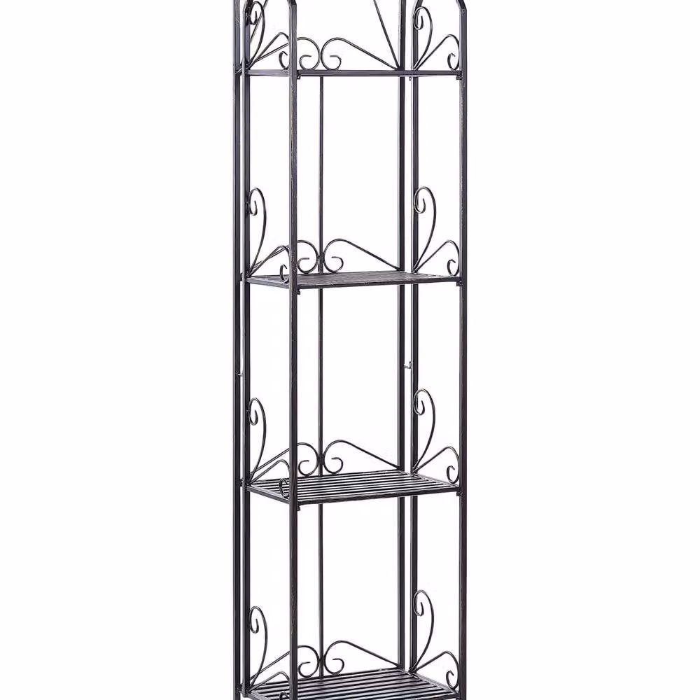 Wyld and Coco Everstone 4-Tier Black Metal Free-Standing Bathroom Shelf – 2