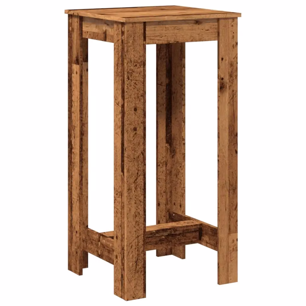 Berkfield Home Bar Table in Brown Old Wood, W: 51 cm, D: 50 cm, H: 103.5 cm – 2