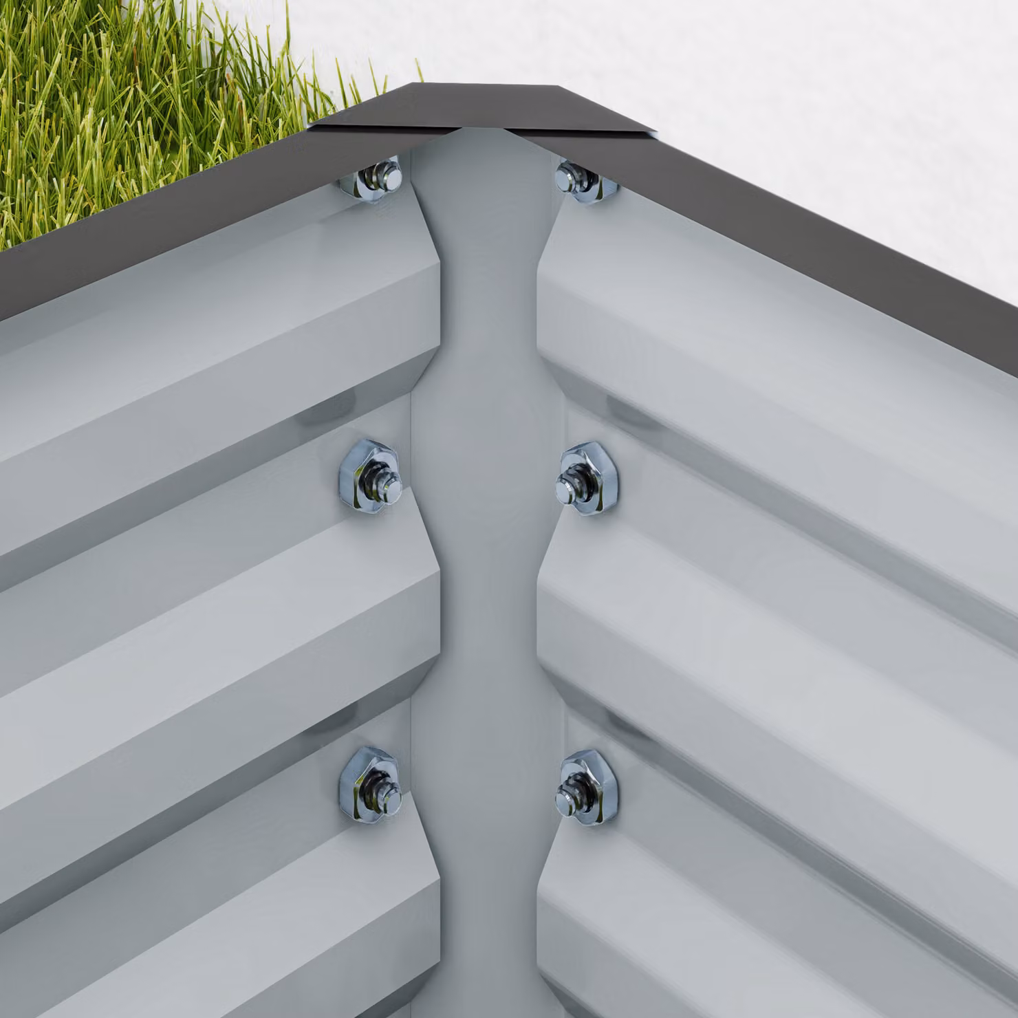 Outsunny Set of Two Galvanised Steel Raised Planter Boxes, Grey, W: 110 cm, D: 50 cm, H: 30 cm – 7