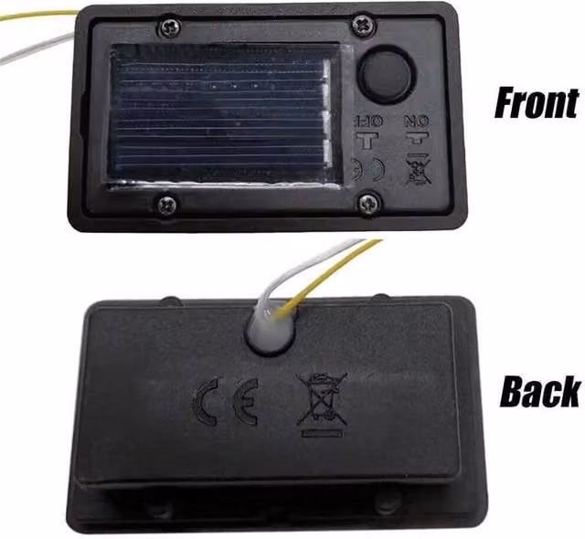 Kelvenix 2-Pack Solar Powered Replacement Rectangular LED Light Boxes in Black with Warm White Light