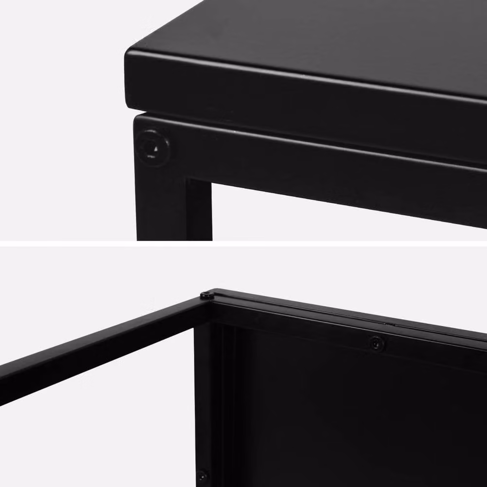 Sweek Industrial Square Metal Coffee Table in Matt Black – 4