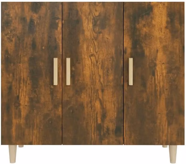 Berkfield Home Smoked Oak Sideboard in Brown, W/D/H: 90 x 34 x 80 cm – 1