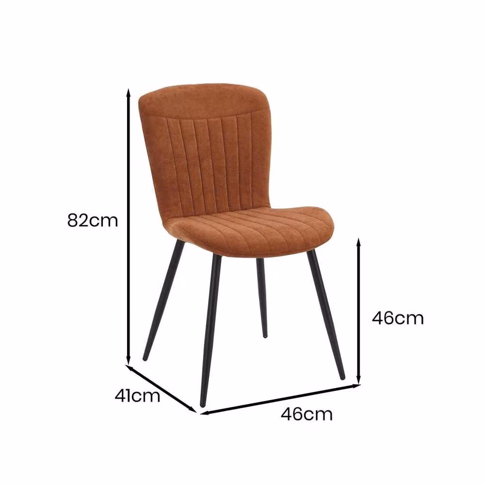 KORVIXA Set of 4 Modern Upholstered Dining Chairs with Metal Frame in Brown – 2