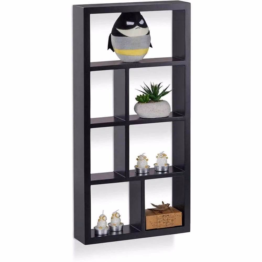 FORGEVIO Black 7-Compartment Modern Floating Wall Shelves Display – 3