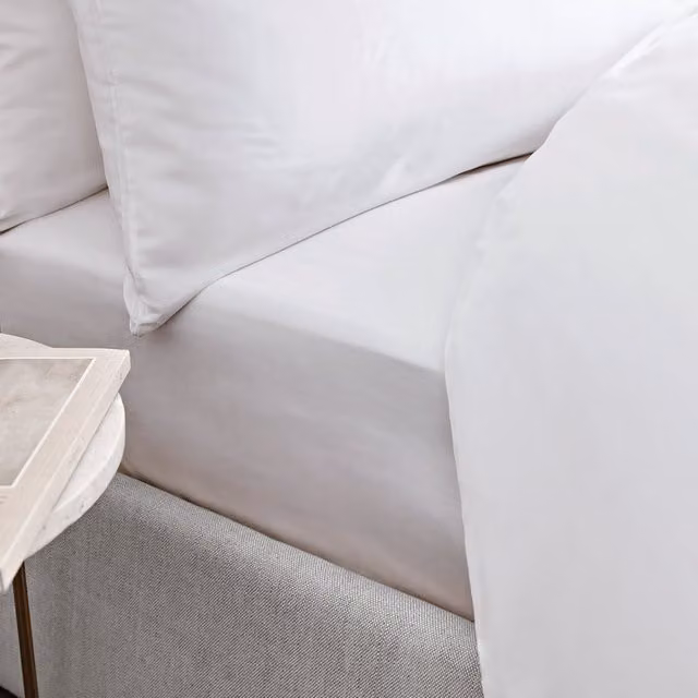 Bianca 400 Thread Count Cotton Mako Satin Single Fitted Sheet White W/D/H: 90 x 190 x 36 cm – 1