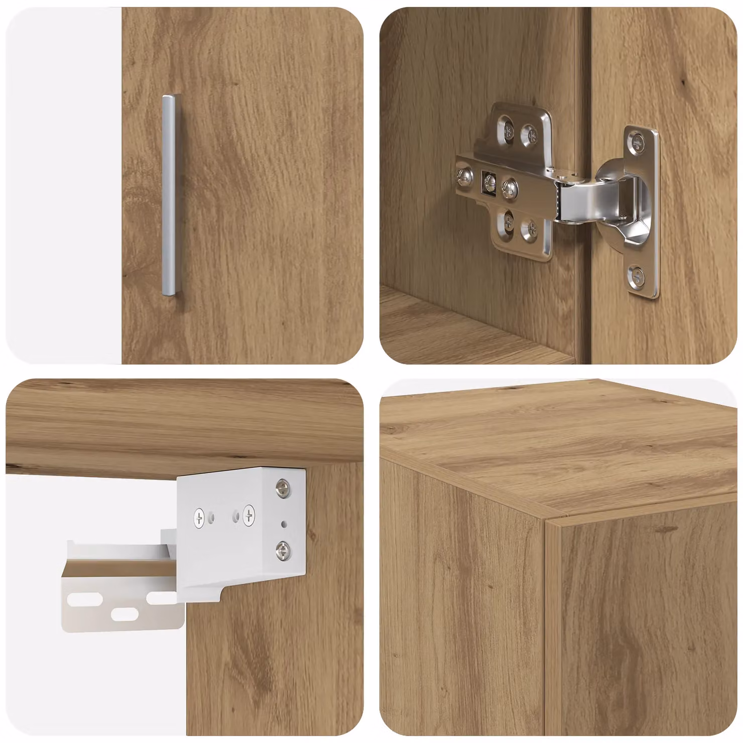Berkfield Home Slim Storage Cabinet in Artisan Oak Brown, W: 30 cm, D: 22.5 cm, H: 225 cm – 3