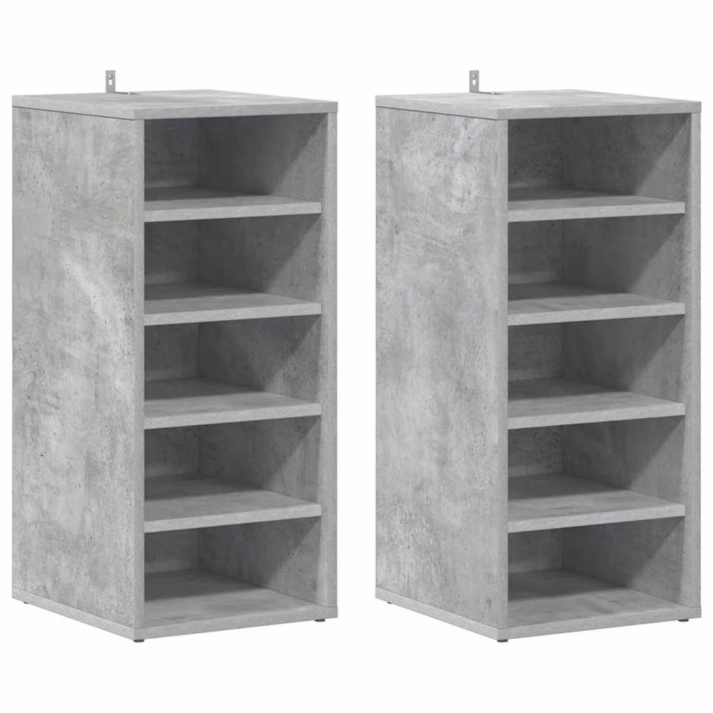 Berkfield Home Set of 2 Wall Mounted Shoe Cabinets in Concrete Grey, W/D/H: 31.5 x 35 x 70 cm – 3