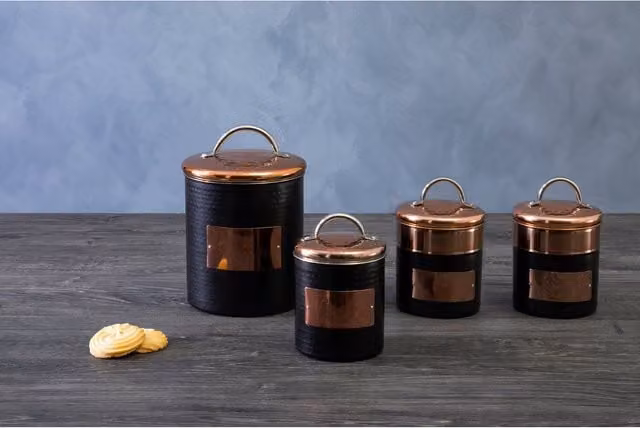 Orsina Prescott Tea Canister in Black Stainless Steel