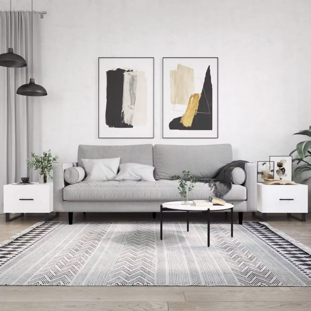 Berkfield Home Set of 2 White Decorative Coffee Tables, W/D/H: 50 x 50 x 40 cm – 2