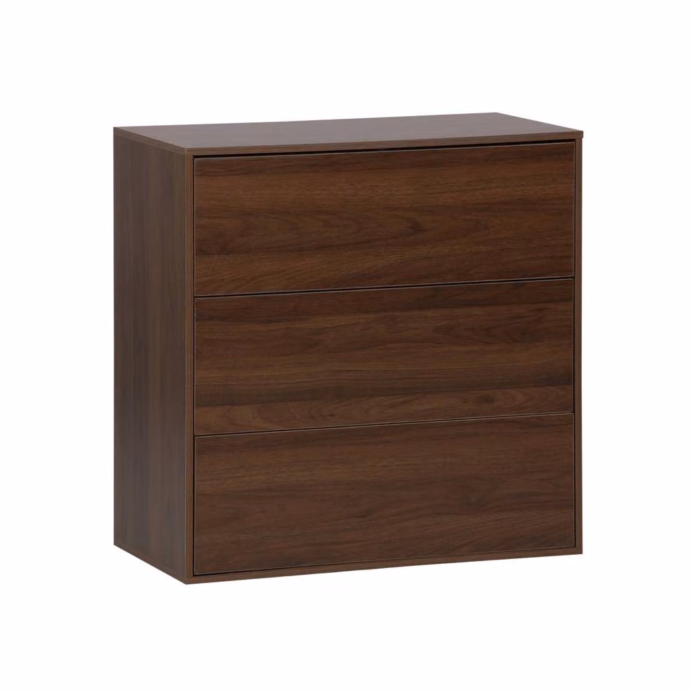 sweeek Modern Wooden 3-Drawer Storage Unit with Soft-Close Drawers in Dark Brown, W/D/H: 70 x 35 x 70 cm – 2