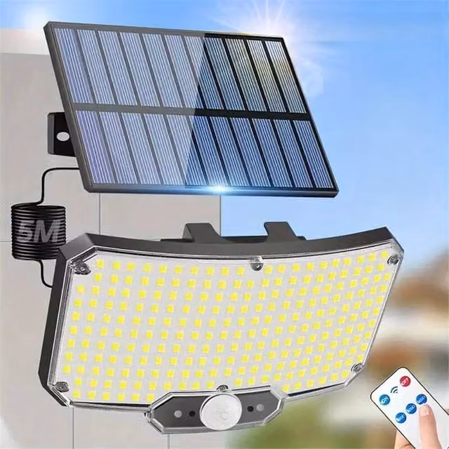 VOGREX 234 LED Solar Motion Sensor Outdoor Wall Light in Black – 1