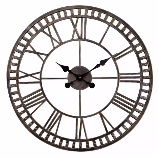 Marco Paul Buxton Modern Round Outdoor Wall Clock in Black, Diameter: 60.96 cm – 2
