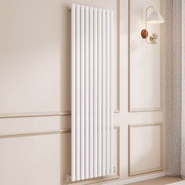 Banyetti Orva White Vertical Single Oval Column Radiator, H 180 cm x W 59 cm