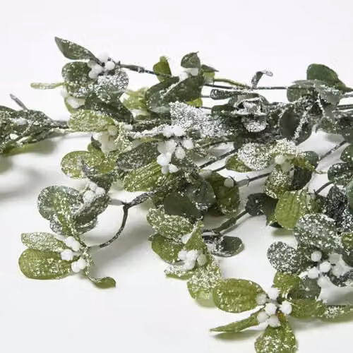 HOMESCAPES Artificial Green Mistletoe Stem for Christmas Decoration – 2