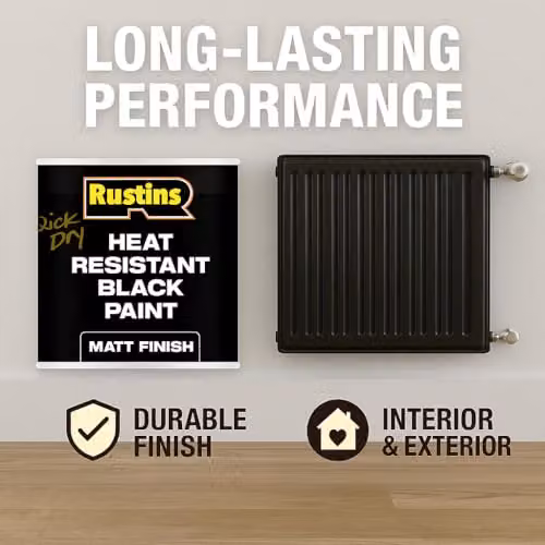 Rustins Quick Drying Matt Black Heat Resistant Metal Paint 250ml – 4