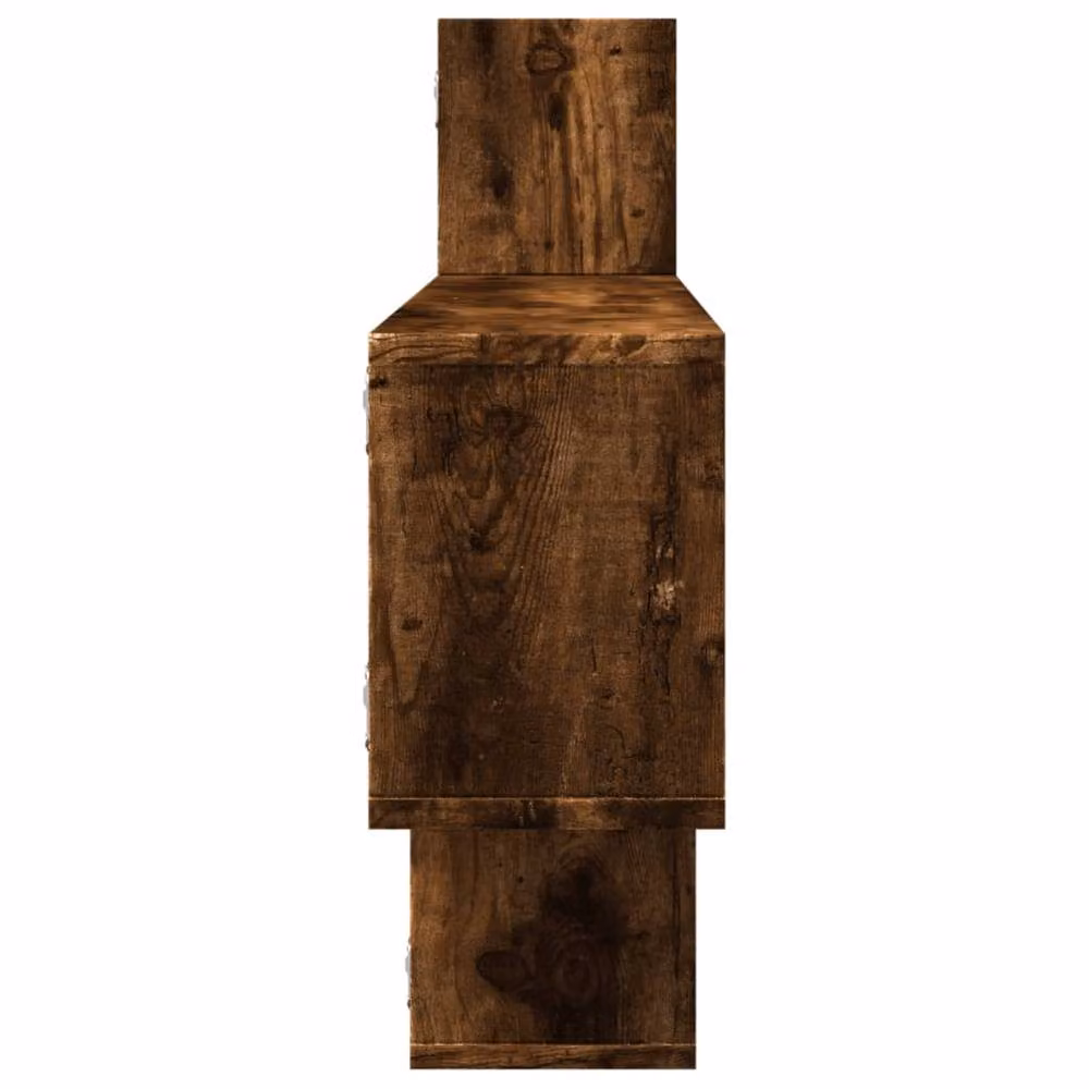 Berkfield Home Wall Mounted Smoked Oak Shelf in Brown, W: 167.5 cm, H: 68 cm, D: 18 cm – 3