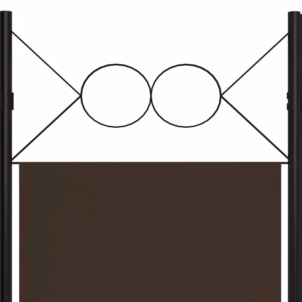 Berkfield Home 5-Panel Modern Room Divider in Brown, W/H: 200 x 180 cm – 3