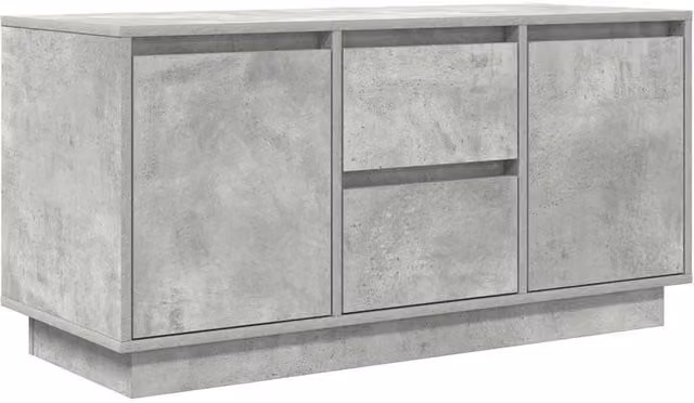 Berkfield Home Modern TV Cabinet with LED Lights in Concrete Grey, W/D/H: 100 x 41 x 50 cm – 1