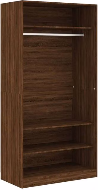 Berkfield Home Modern Brown Oak Wardrobe W/D/H: 100 x 50 x 200 cm