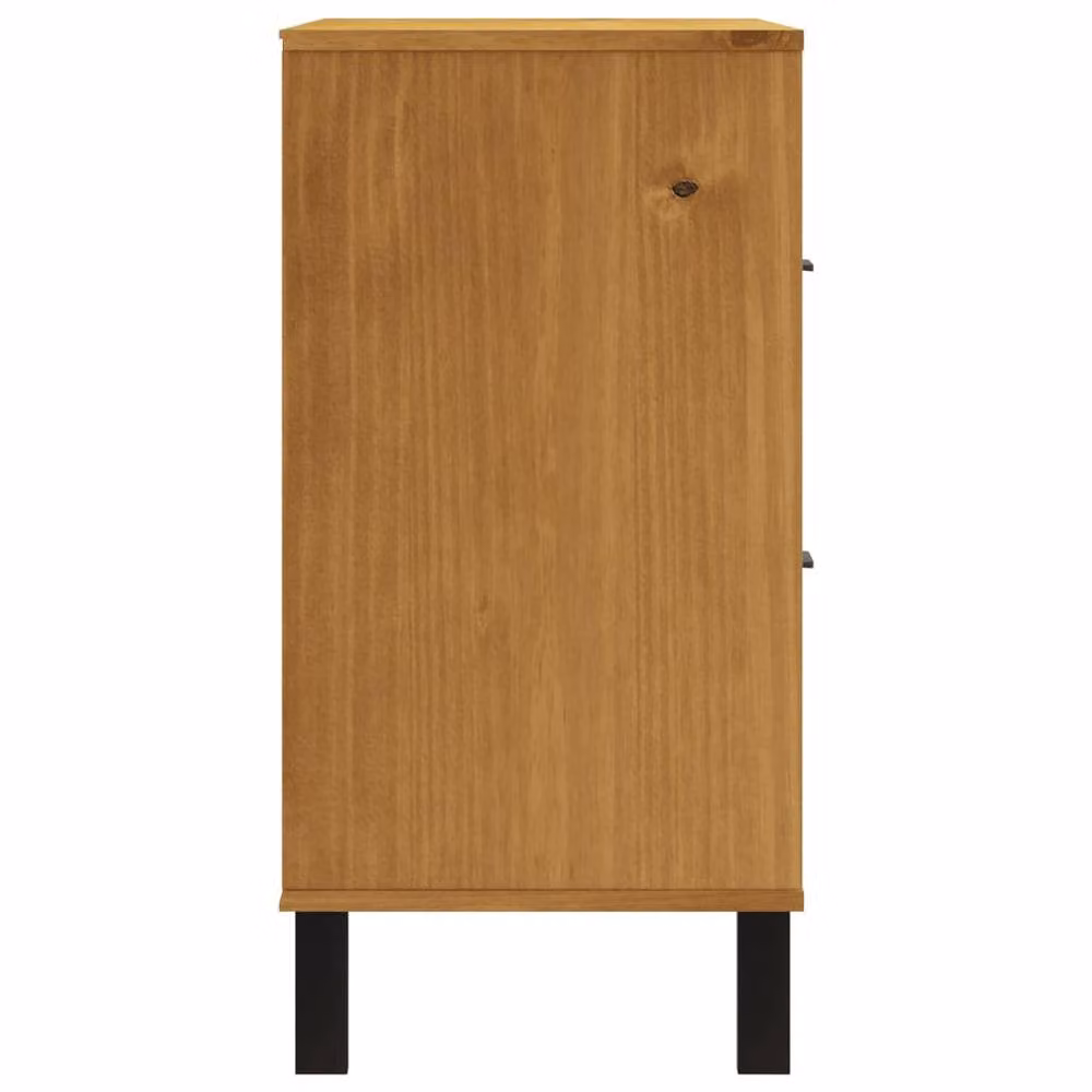 Berkfield Home FLAM Drawer Cabinet in Brown Solid Pine Wood, W/D/H: 80 x 40 x 80 cm – 4