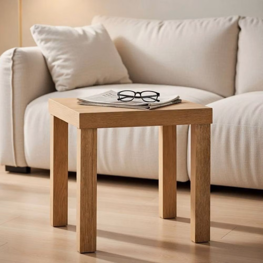 FORGEVIO Square Oak Side Table in Brown – 2