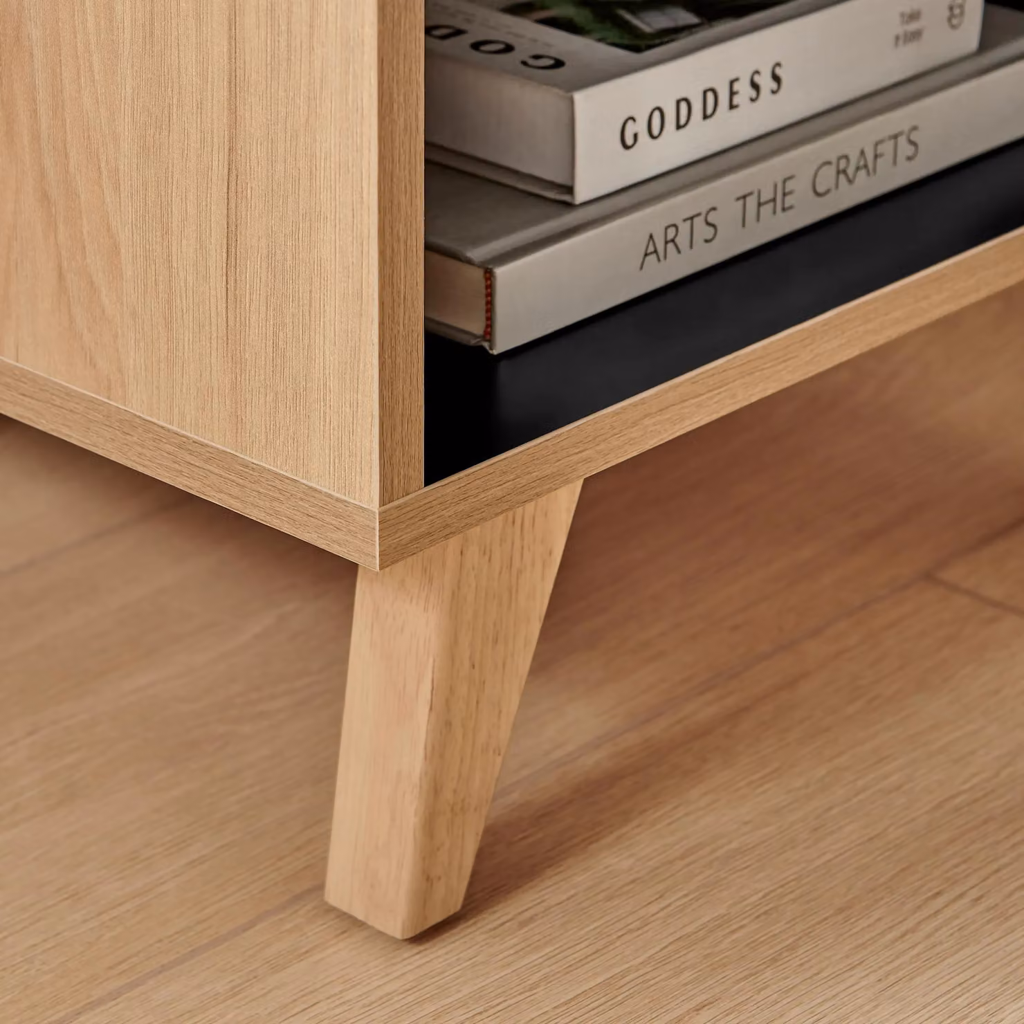 FurnitureboxUK Bisset Off-White and Wood Effect Storage Bedside Table – 4