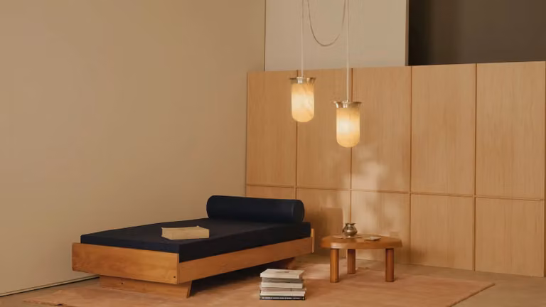CTO Lighting Yukimi Twin Pendant Light in White Metal and Stone
