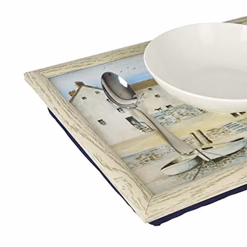 Creative Tops Cornish Harbour Lap Tray with Bean Bag Cushion, Multicolour, W: 44 cm, D: 34 cm – 4