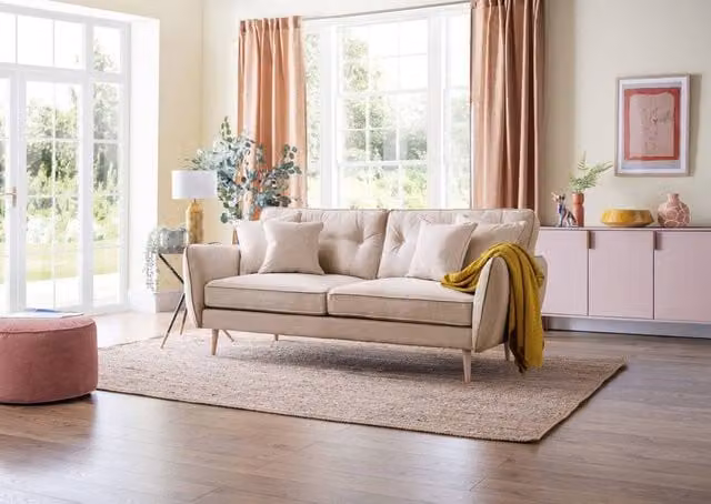 The Great Sofa Company Ailis Large Upholstered Fabric Sofa in Beige – 1