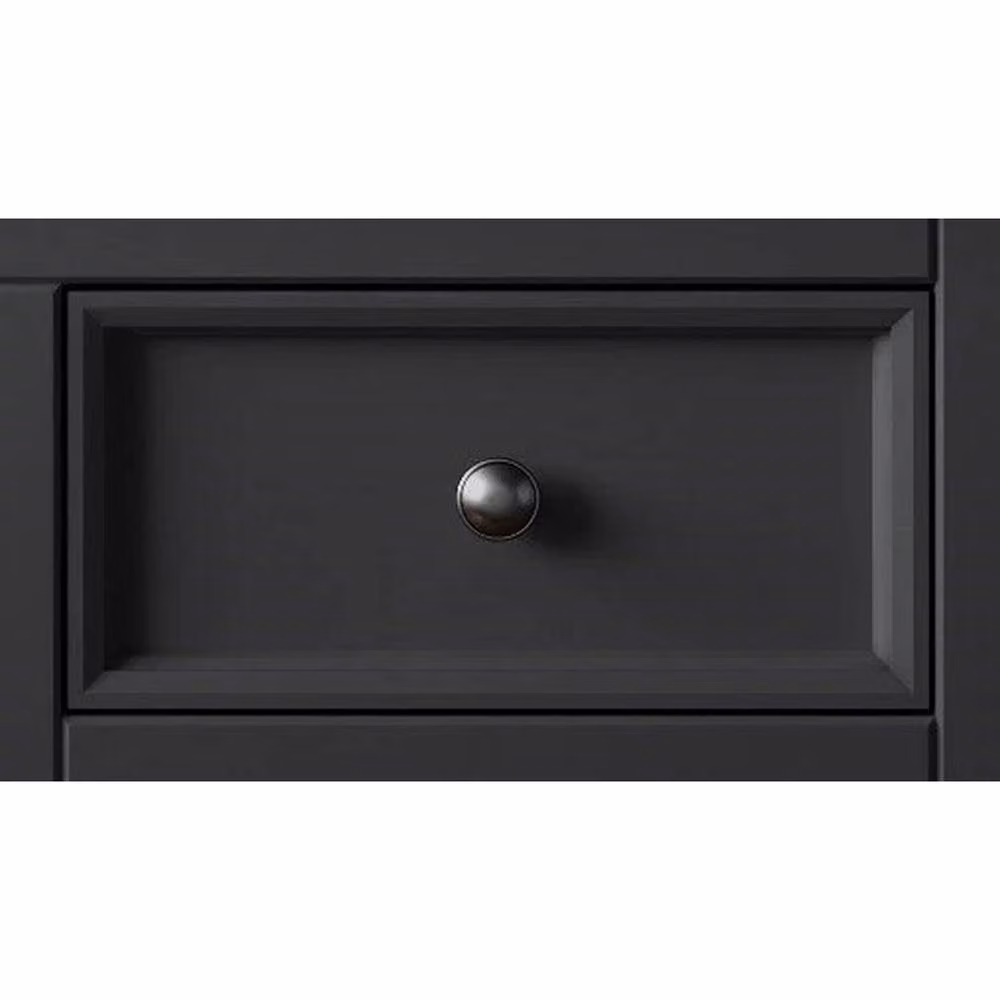 NESTLUNE Country Sideboard 2 Door 2 Drawer Black Solid Wood Pine W/D/H: 100 x 15 x 15 cm – 3