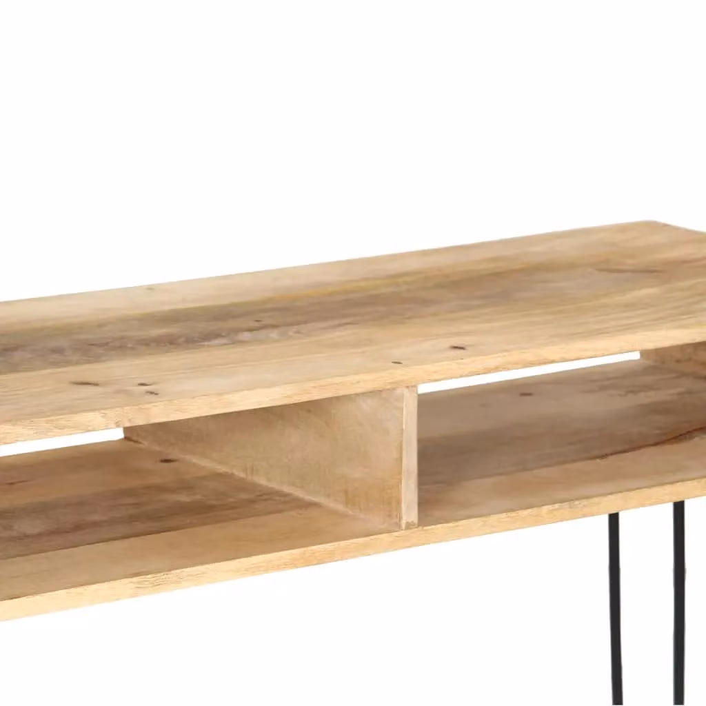 Berkfield Home Solid Mango Wood Console Table in Brown, W/D/H: 115 x 35 x 76 cm – 3