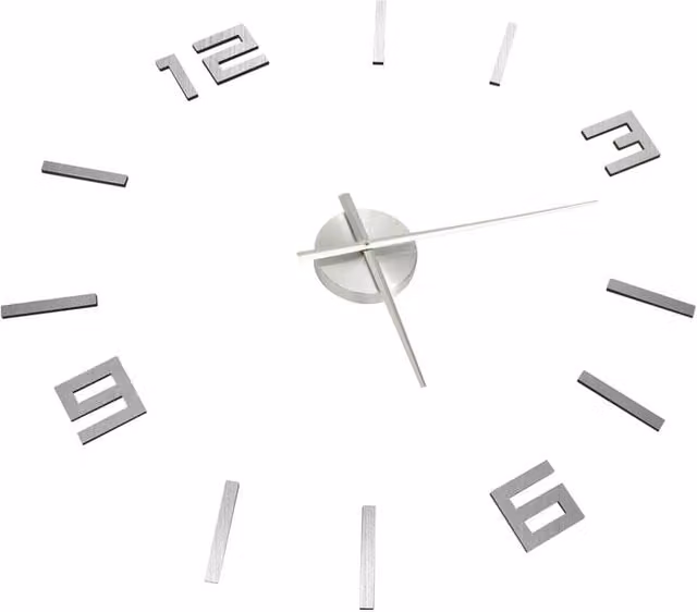 Berkfield Home Modern 3D Silver Analog Wall Clock, Diameter: 100 cm