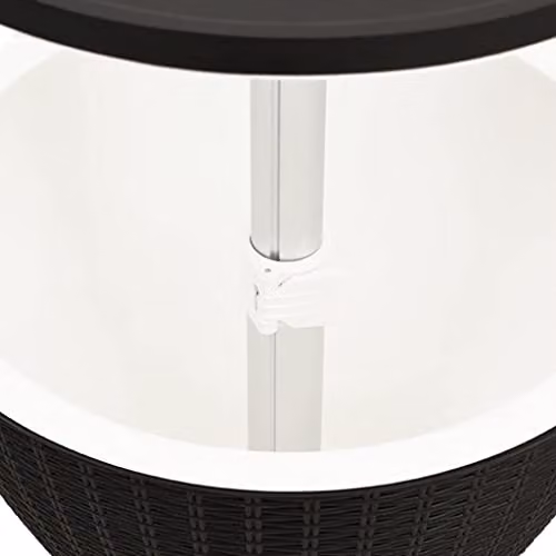 vidaXL 3-in-1 Ice Cooler Table in Black Matt Polypropylene, W/D/H: 100 x 57 x 48 cm – 4