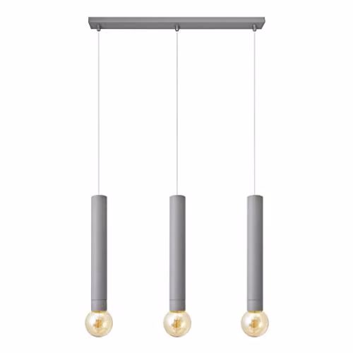 Netlighting Helam Tuba Straight Bar Pendant Ceiling Light Grey 60cm