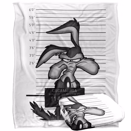 Warner Bros. Looney Tunes Wile E. Coyote Busted Silky Touch Super Soft Fleece Throw Blanket, Multicolour, W: 152 cm, D: 127 cm