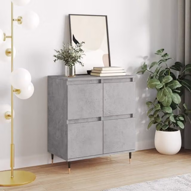 Berkfield Home Modern Sideboard in Concrete Grey, W/D/H: 60 x 35 x 70 cm