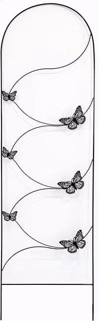 My Garden Butterfly Metal Trellis Support in Black