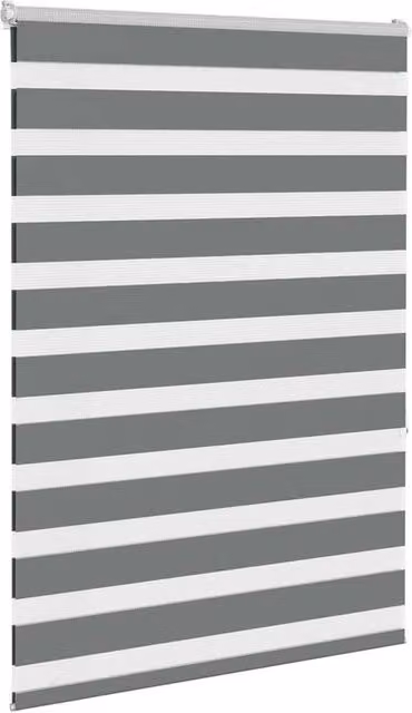 Berkfield Home Elegant Zebra Blind in Dark Grey, W: 110 cm, H: 150 cm