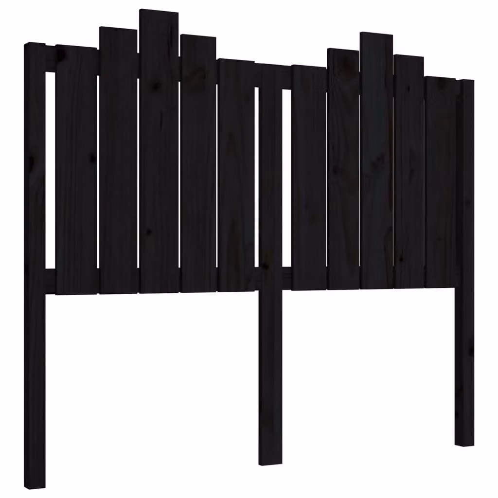 Berkfield Home Black Solid Pine Wood Bed Headboard W/D/H: 126 x 4 x 110 cm – 2