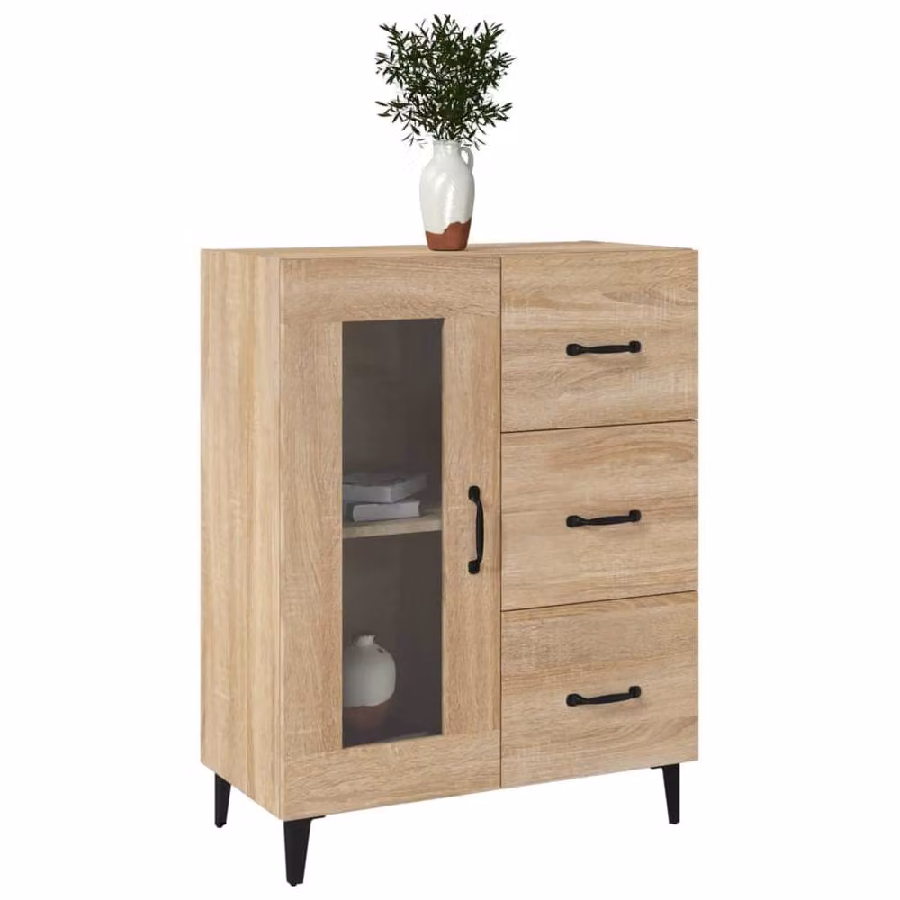 Berkfield Home Sonoma Oak Sideboard in Light Tan, W/D/H: 69.5 x 34 x 90 cm – 3
