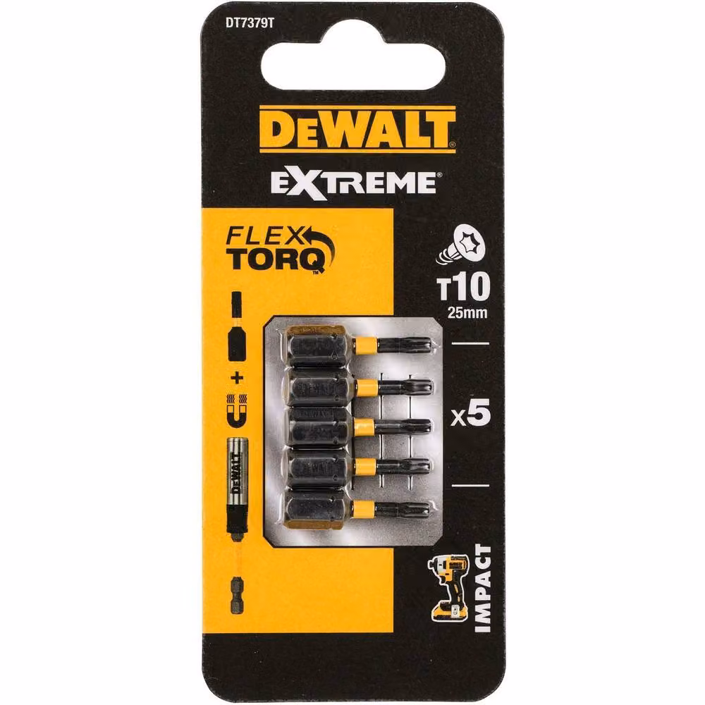 DeWalt Steel Screwdriver Bit Set, Black, Pack of 5 – 3