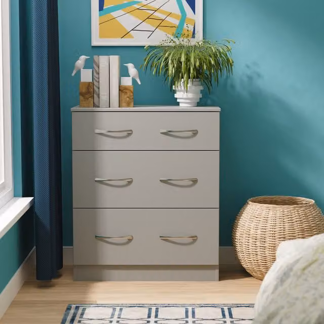 Avon Ready Assembled 3 Drawer Deep Chest in Dusk Grey