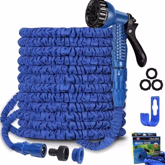 Shatchi Garden Expanding Magic Hose Flexible Durable Water Pipe, Blue, 30.48 m
