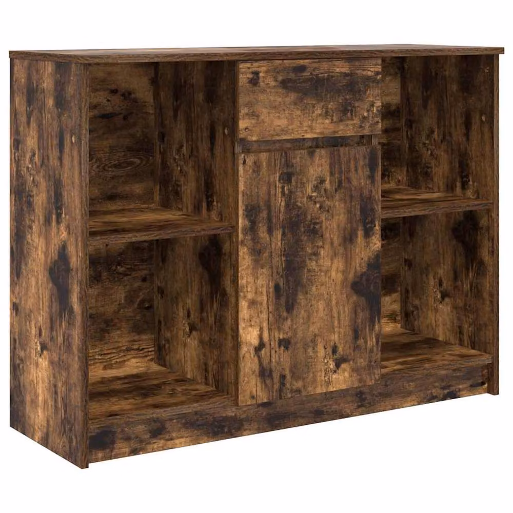 Berkfield Home Sideboard with Drawer in Smoked Oak Brown, W/D/H: 101 x 35 x 76 cm – 3