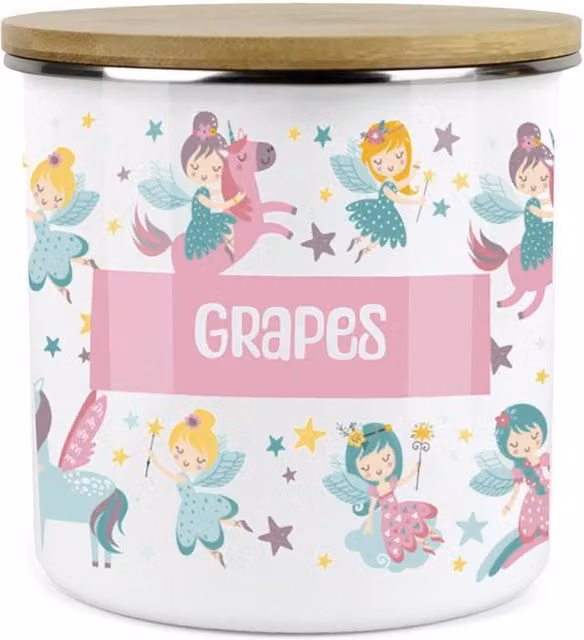Purely Home Unicorn Fairies Childrens Mini Snack Pot in Pink and Multicolour Enamel Metal