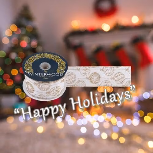 VFM e-Store Gold Christmas Ribbon Garland with Snowflakes, W/D/H: 6 x 10 x 6 cm – 4